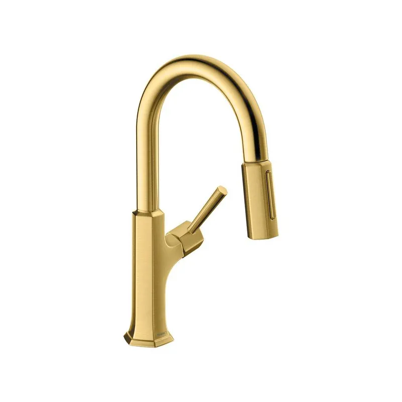 Hansgrohe 04853250 Locarno Single Handle Pull Down Bar Faucet in Brushed Gold Optic