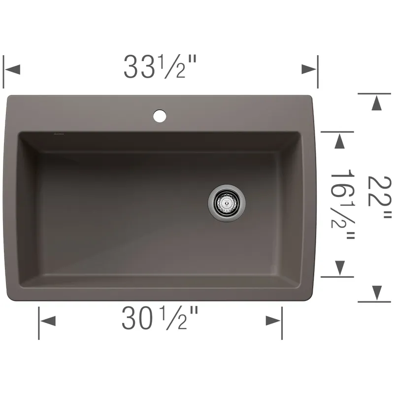Blanco 443109 Diamond Super Single Dual Mount Kitchen Sink - Volcano Gray