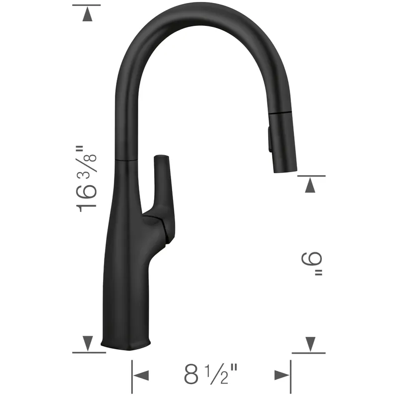 Blanco 443020 Rivana Pull-Down Kitchen Faucet 1.5 GPM Matte Black