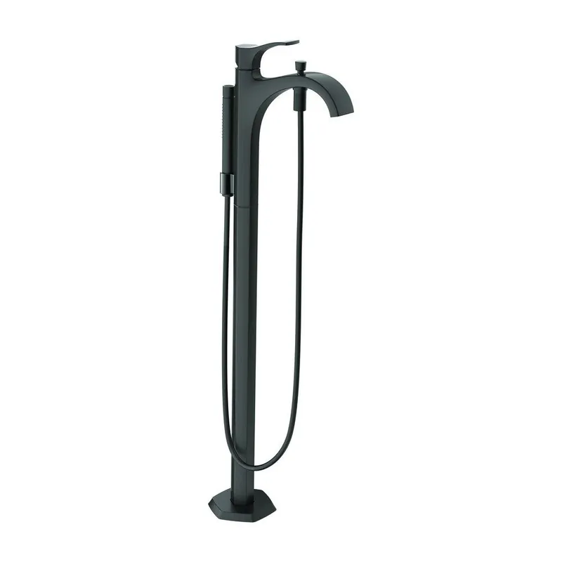 Hansgrohe 04818670 Locarno Single Handle Lever Floor Mount Filler in Matte Black (Trim Only)