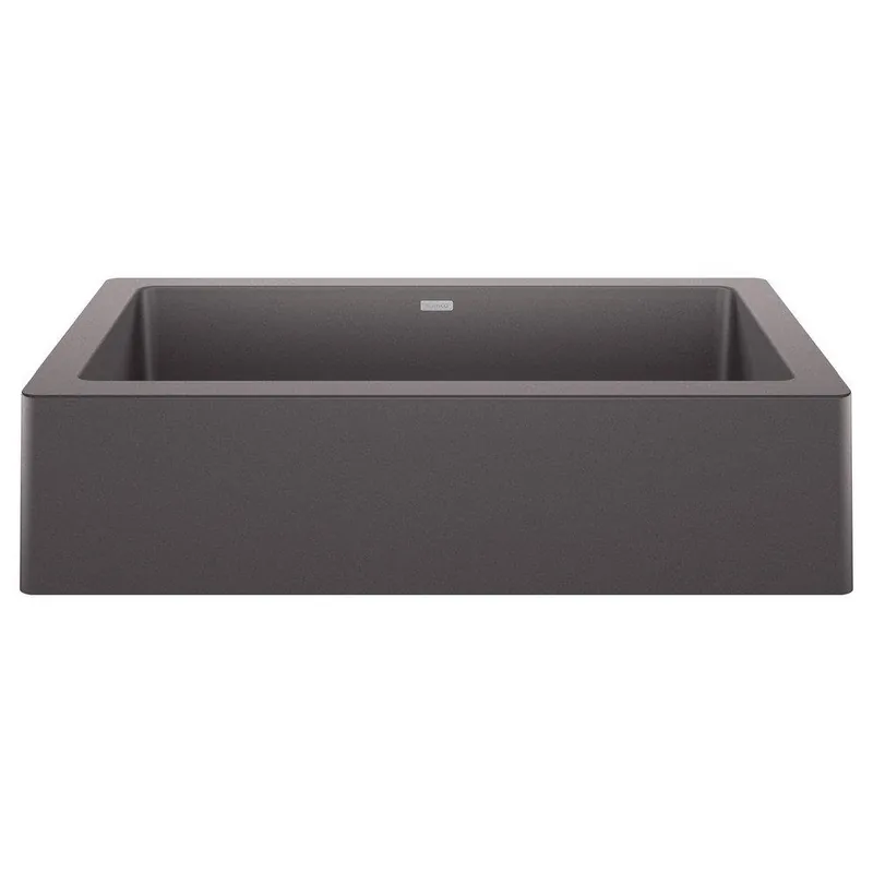 BLANCO 526539 Vintera 29-13/16 x 19 in. No Hole Granite Composite Single Bowl Farmhouse Kitchen Sink in Cinder