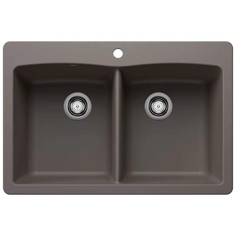 Blanco 443104 Diamond Equal Double Dual Mount Kitchen Sink - Volcano Gray