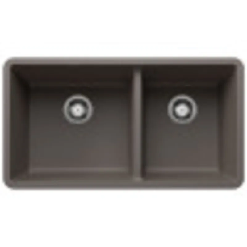 Blanco 443118 Precis 1-3/4 Double Bowl Kitchen Sink - Volcano Gray