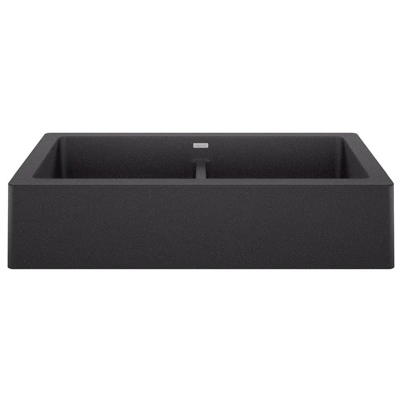 BLANCO 526547 Vintera 32-13/16 x 19 in. No Hole Granite Composite Double Bowl Farmhouse Kitchen Sink in Anthracite
