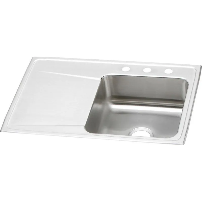 Elkay ILR3322R1 Lustertone 33 x 22 in. 1 Hole Stainless Steel Single Bowl Drop-in Sink