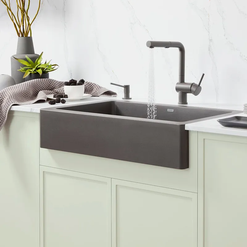 Blanco 527417 Vintera 30 Super Single Apron Farmhouse Sink - Volcano Gray