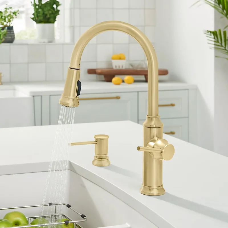 Blanco 442980 Empressa Pull-Down Kitchen Faucet 1.5 GPM Satin Gold