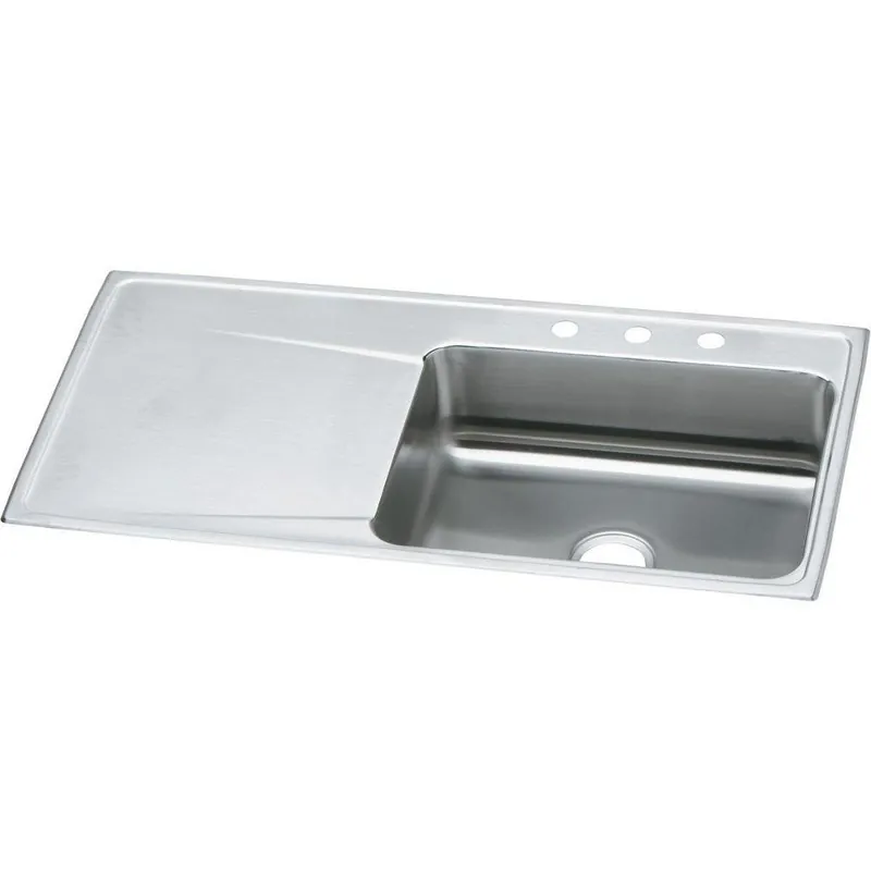 Elkay ILR4322R1 Lustertone 43 x 22 in. 1 Hole Stainless Steel Single Bowl Drop-in Kitchen Sink