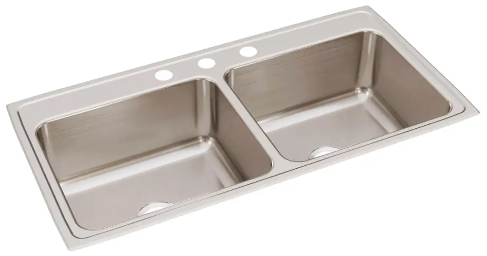 Elkay DLR4322103 Lustertone Classic Stainless Steel 43 x 22 x 10-1/8 Equal Double Bowl Drop-in Sink