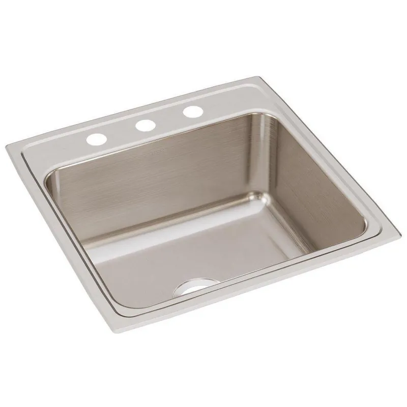 Elkay DLR2222103 Lustertone Classic Stainless Steel 22 x 22 x 10-1/8 3-Hole Drop-in Sink