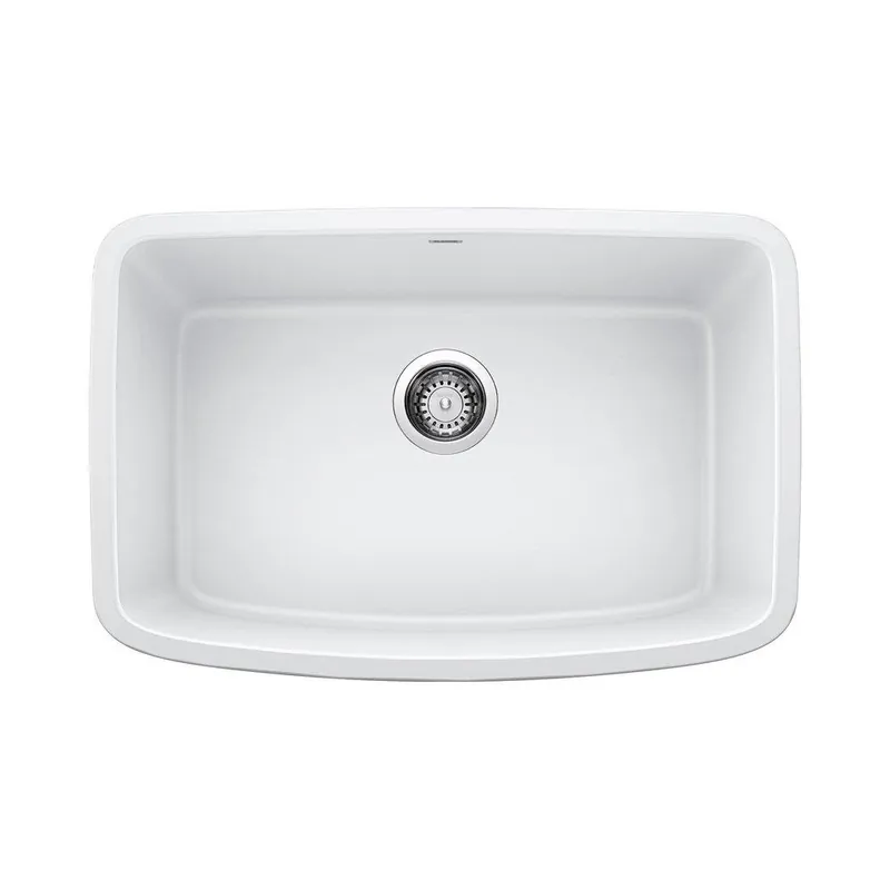 BLANCO 442551 Valea 27 x 18 in. No Hole Composite Single Bowl Undermount Kitchen Sink in White