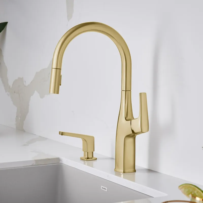 Blanco 442985 Rivana Pull-Down Kitchen Faucet 1.5 GPM - Satin Gold