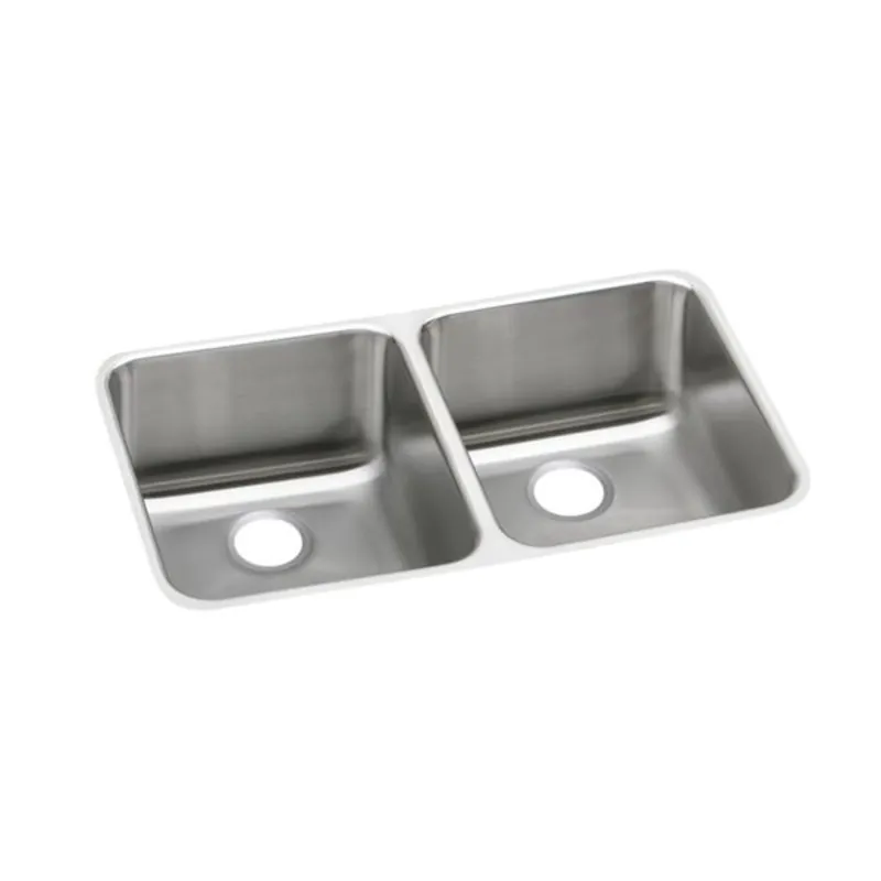 Elkay ELUH311810R Lustertone Classic Stainless Steel 30-3/4 x 18-1/2 x 10 Equal Double Bowl Undermount Sink