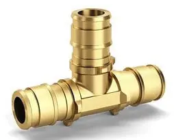 Zurn QET555GX F1960 Expansion XL Brass TEE - 1 EX PEX x 1 EX PEX x 1 EX PEX