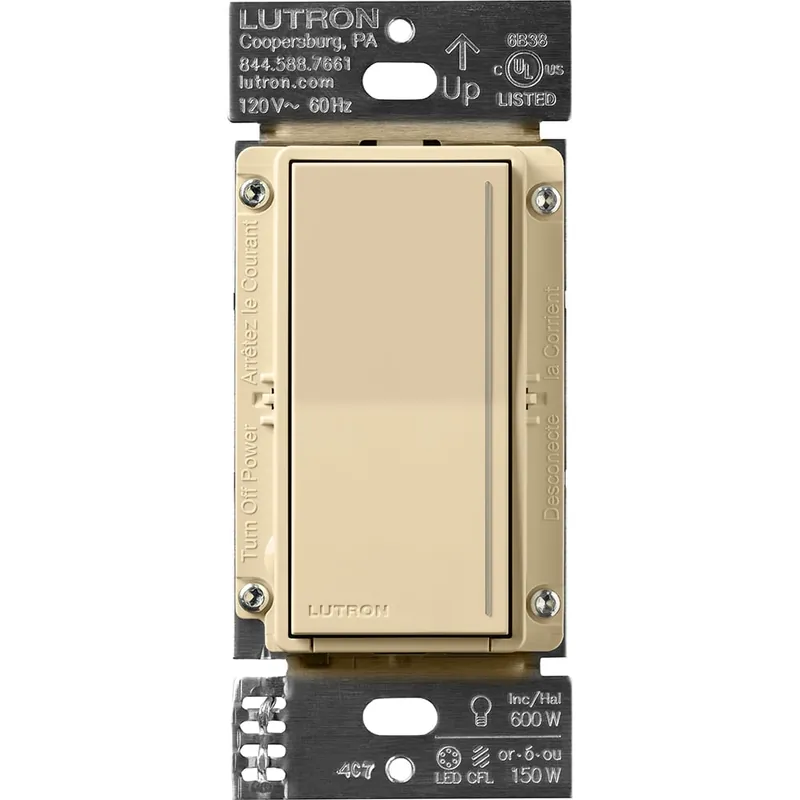 Lutron STCL-153PH-IV Sunnata LED+ Single Pole/3-Way Dimmer, 120 V, 150W LED/CFL or 600W Incandescent/Halogen Max Ratings