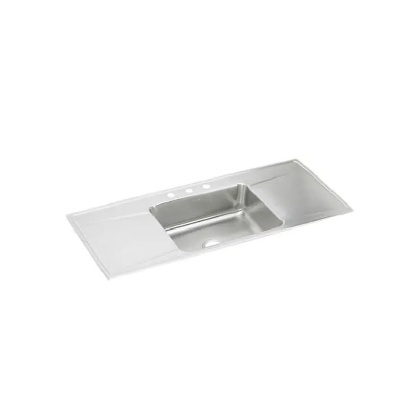 Elkay ILR5422DD1 Lustertone Classic Stainless Steel 54 x 22 x 7-5/8 Single Bowl Drop-in Sink with Drainboard