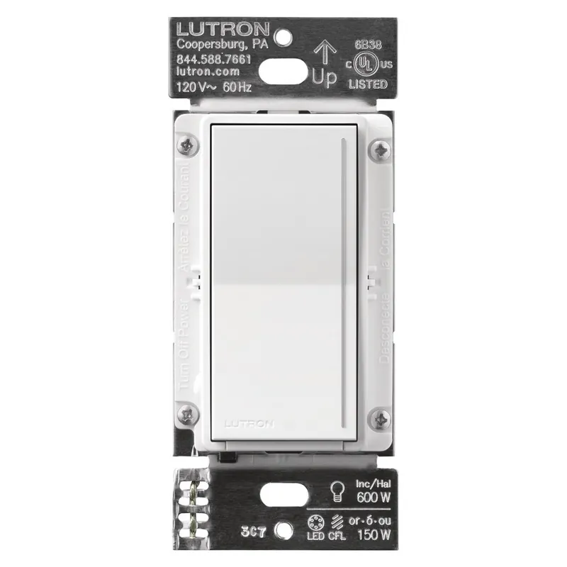 Lutron STCL-153P-WH Sunnata Touch Dimmer with LED+ Advanced Technology for LED, Incandescent and Halogen, Single Pole Only