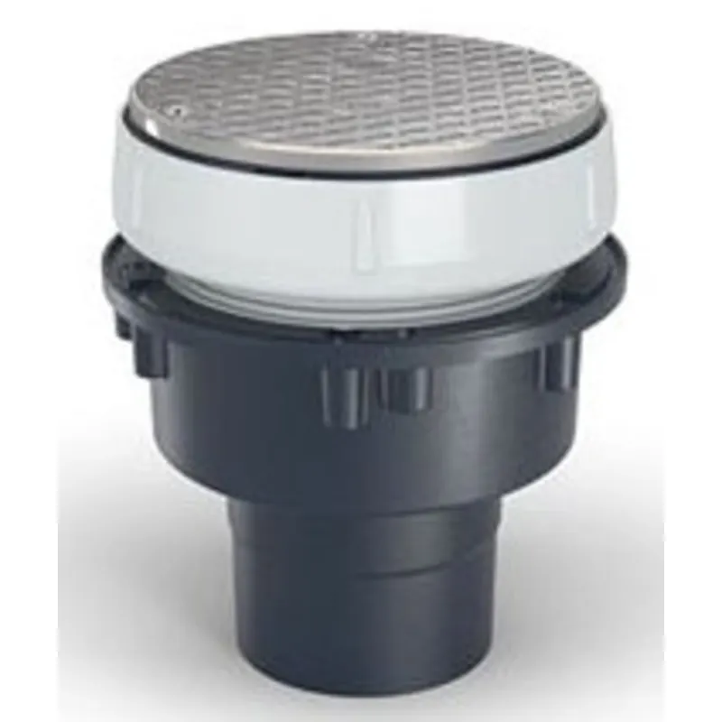 Zurn EZC-PV4-ST EZC PVC Floor Drain Cleanout 5 Square Nickel Bronze Cover with 4 Solvent Weld Outlet