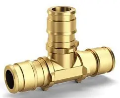 Zurn QET443GX F1960 Expansion XL Brass TEE - 3/4 EX PEX x 3/4 EX PEX x 1/2 EX PEX