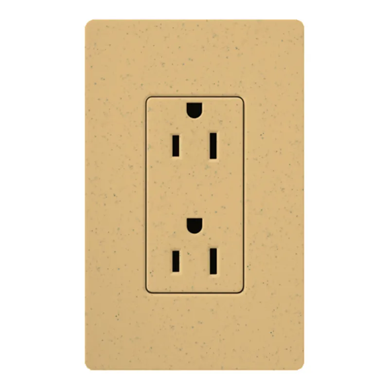 Lutron SCR-15-GS Claro Satin Receptacle 125V/15A in Goldstone