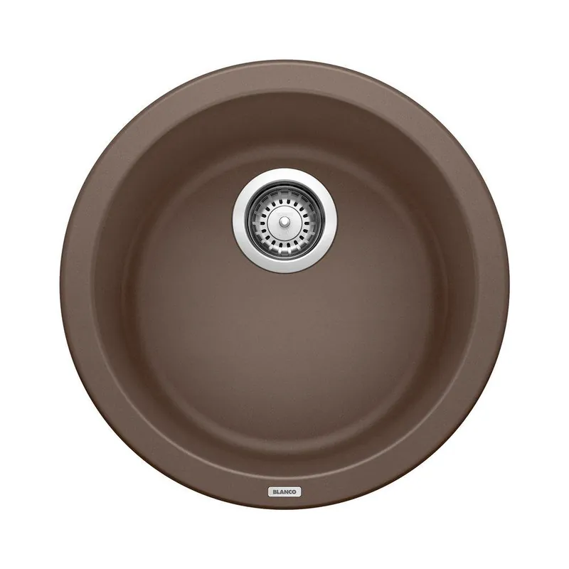 BLANCO 515803 Rondo 17-11/16 x 17-11/16 in. Drop-in and Undermount Granite Bar Sink in Cafe Brown