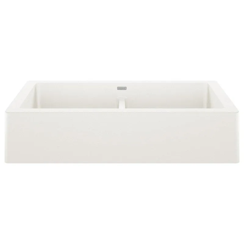BLANCO 526550 Vintera 32-13/16 x 19 in. No Hole Granite Composite Double Bowl Farmhouse Kitchen Sink in White