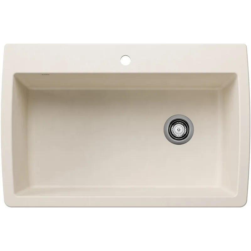 Blanco 443072 Diamond Super Single Dual Mount Kitchen Sink - Soft White