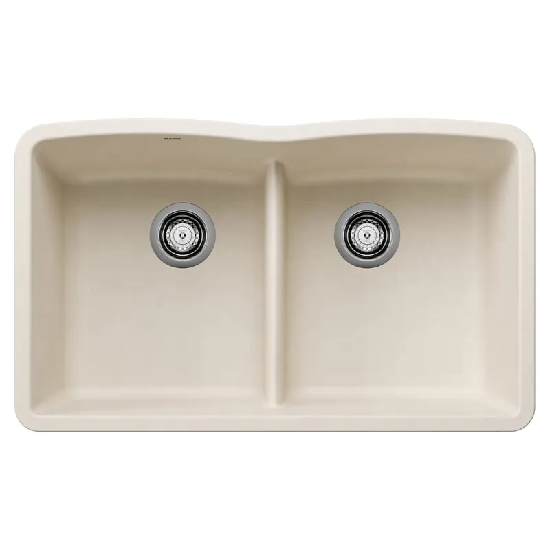 Blanco 443069 Diamond Equal Double Bowl Kitchen Sink with Low Divide - Soft White