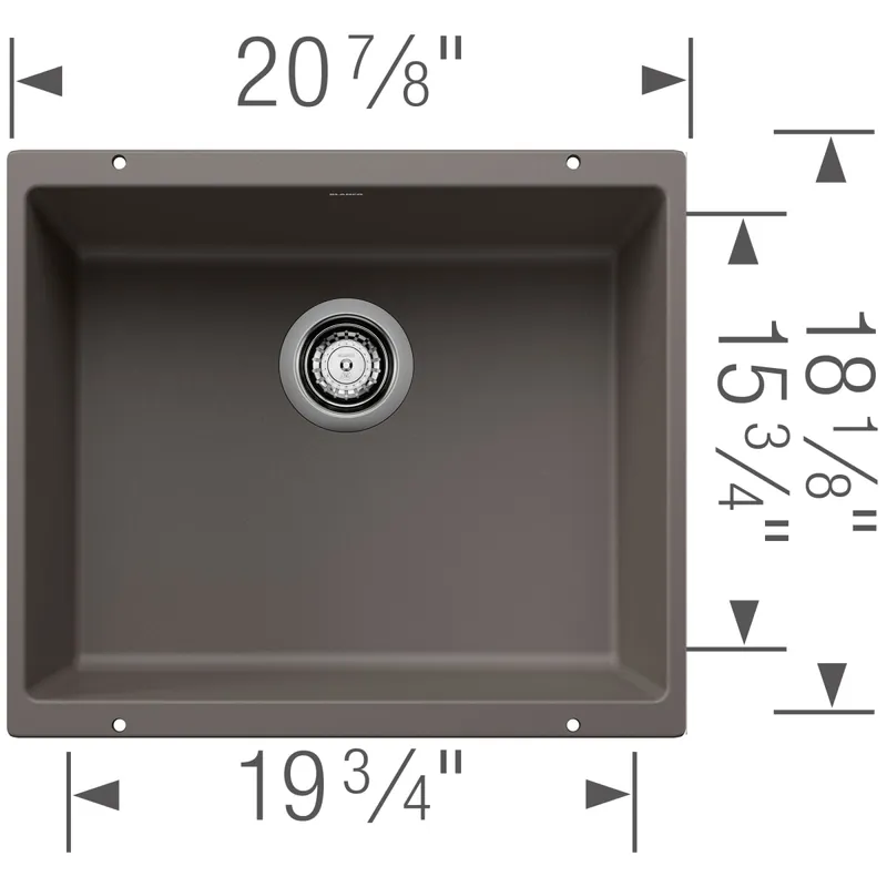 Blanco 527414 Precis 21 Single Bowl Kitchen Sink - Volcano Gray