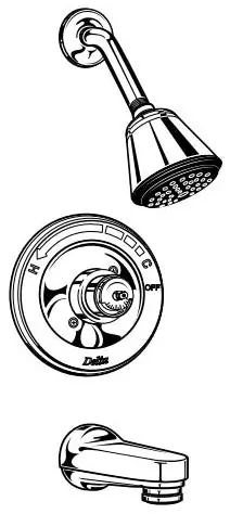 Delta Faucet 1448-CBLHP Pull-Up Diverter Spout Wall Mount Tub and Shower Faucet