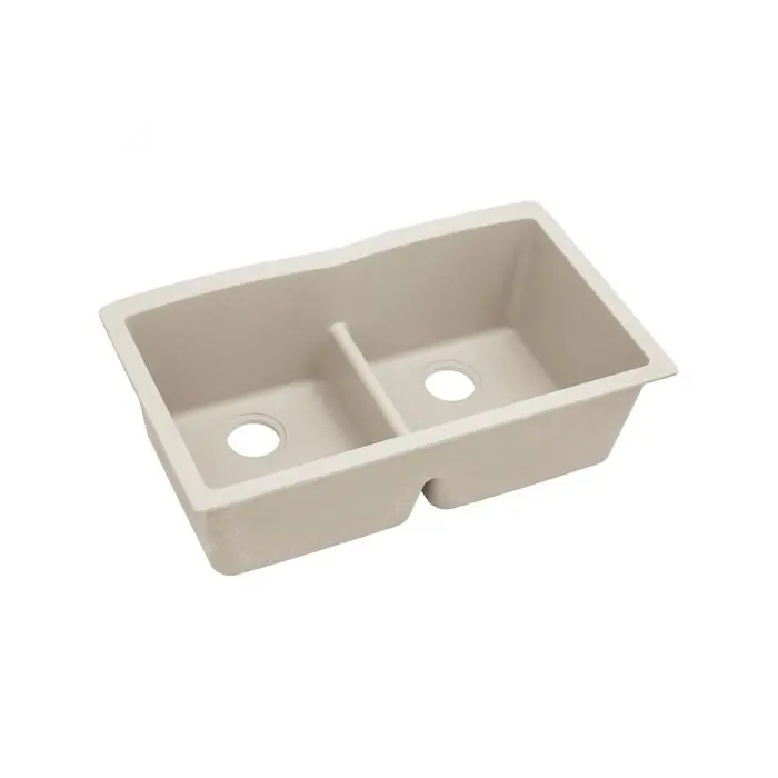 Elkay ELGDULB3322BQ0 Quartz Classic 33 x 19 x 10 Equal Double Bowl Undermount Sink with Aqua Divide