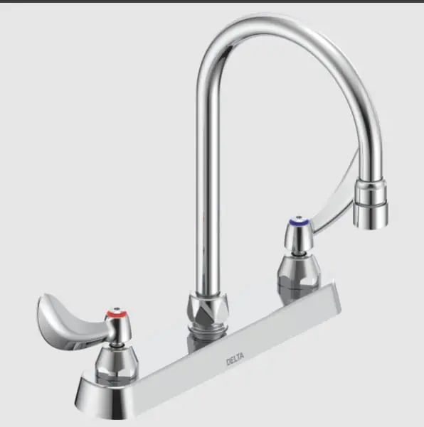Delta 26C3944 Commercial 26C3: Two Handle 8 Cast Deck Mount Faucet