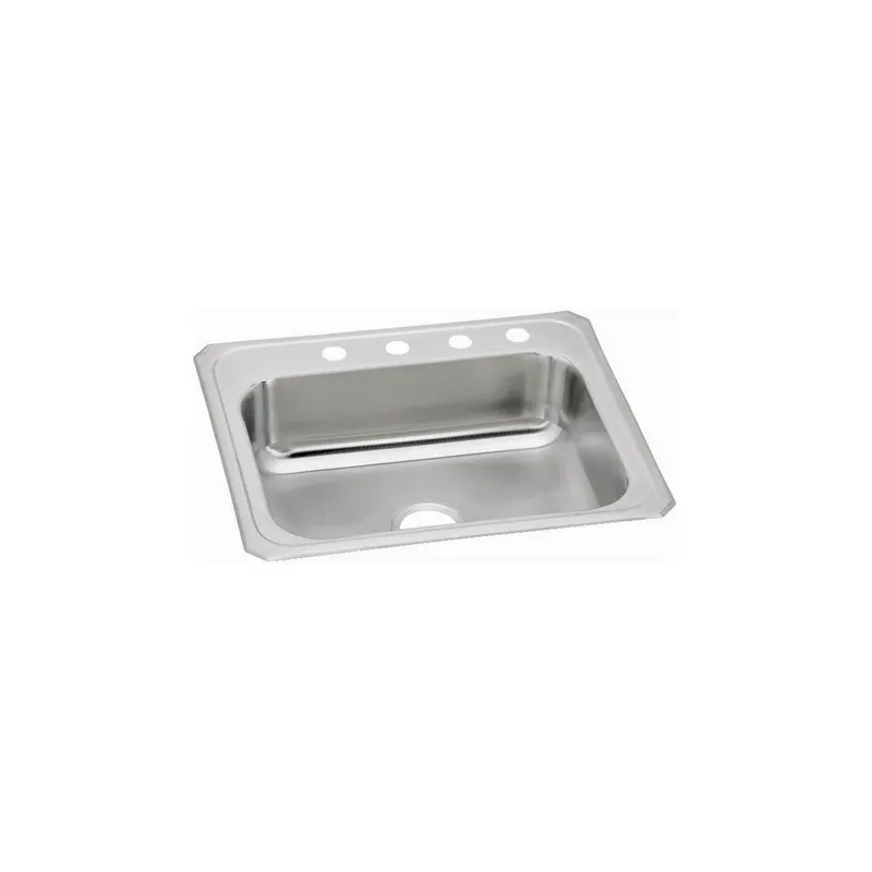 Elkay CR25214 Celebrity 25 x 21-1/4 in. 4 Hole Stainless Steel Single Bowl Drop-in Sink