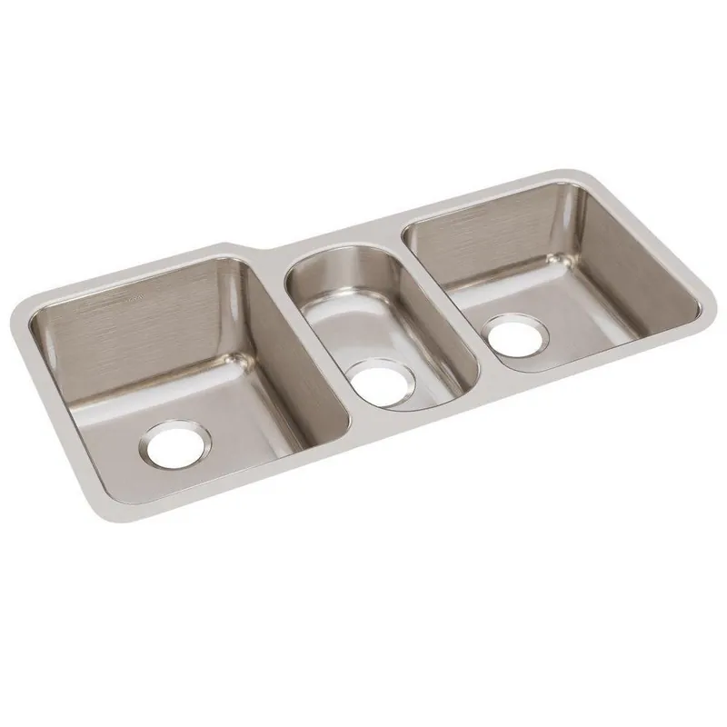 Elkay ELUH4020 Lustertone Classic Stainless Steel Triple Bowl Undermount Sink 40 x 20-1/2 x 9-7/8