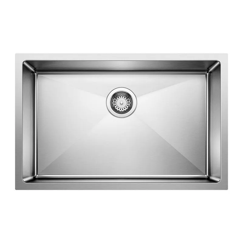 BLANCO 443147 Quatrus R15 27-15/16 x 17-15/16 in. No-Hole Stainless Steel Single Bowl Undermount Kitchen Sink