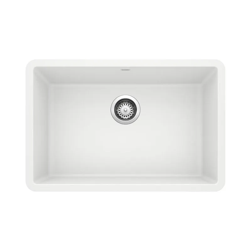 BLANCO 522429 Precis 26-13/16 x 17-3/4 in. No Hole Composite Single Bowl Undermount Kitchen Sink in White