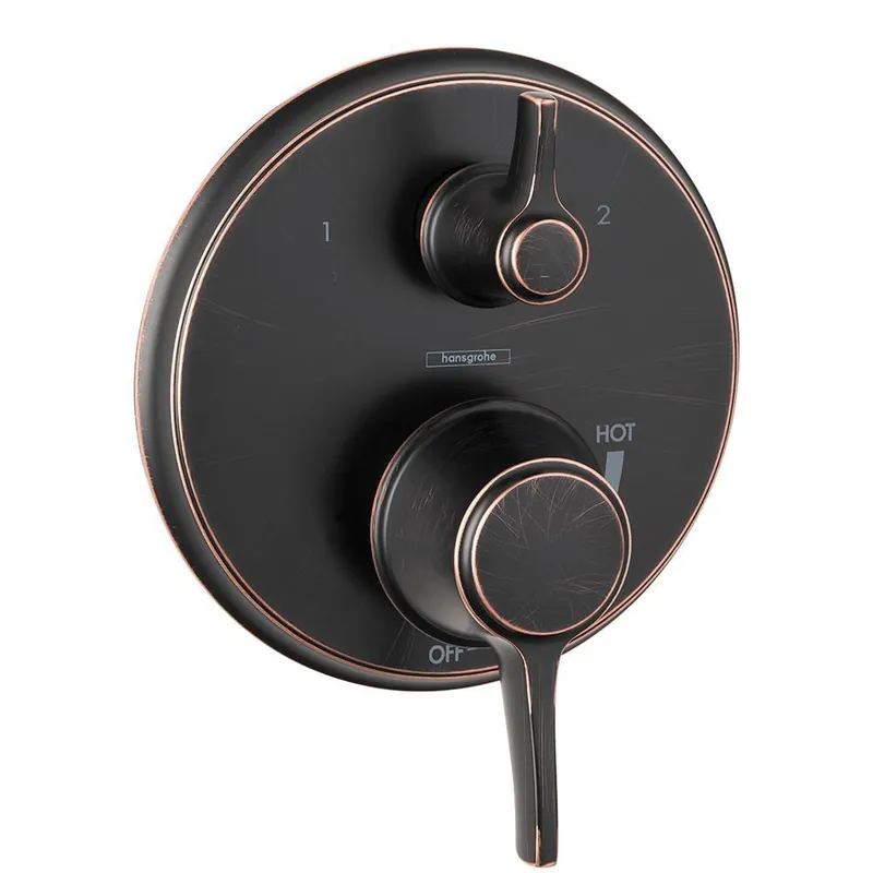 Hansgrohe 04449920 C Two Handle Pressure Balancing Valve Trim in Rubbed Bronze