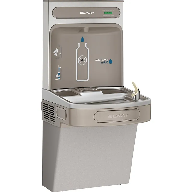 Elkay EZSDWSLK EZH2O Bottle Filling Station with Single ADA Cooler Non-Filtered Non-Refrigerated Light Gray