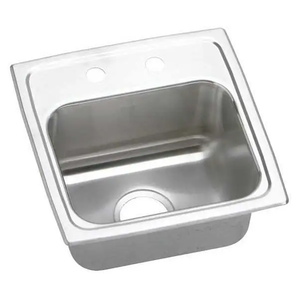 Elkay BLR15162 Hospitality Sink 15 x 15 Inch Single Bowl 2 Hole Drain Size 3-1/2 Inch