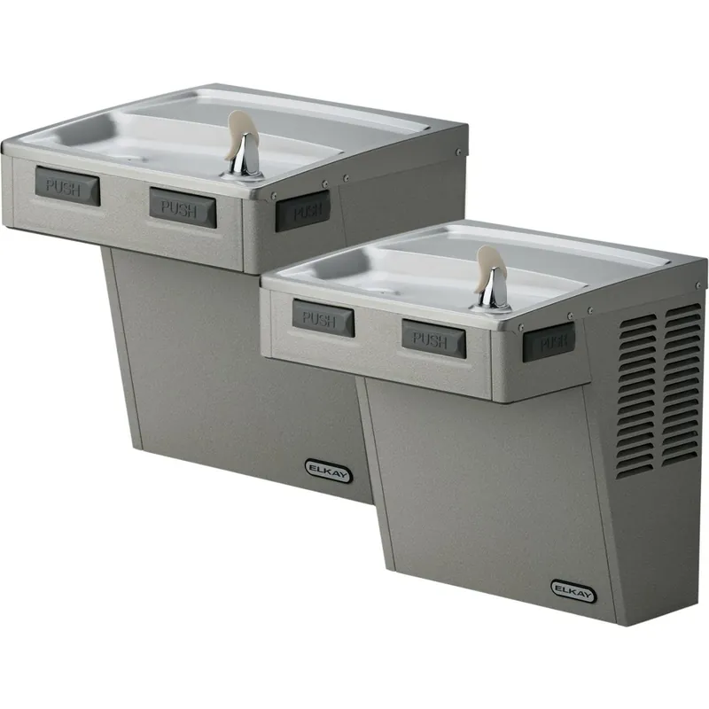 Elkay LMABFTL8SC Wall Mount Mechanical Activation Bi-level ADA Cooler Filtered Refrigerated Stainless