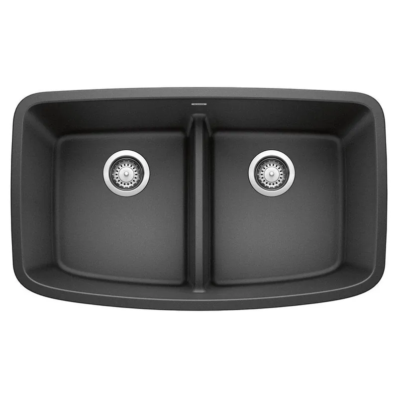 BLANCO 442200 Valea 32 x 19 in No Hole Composite Double Bowl Undermount Kitchen Sink