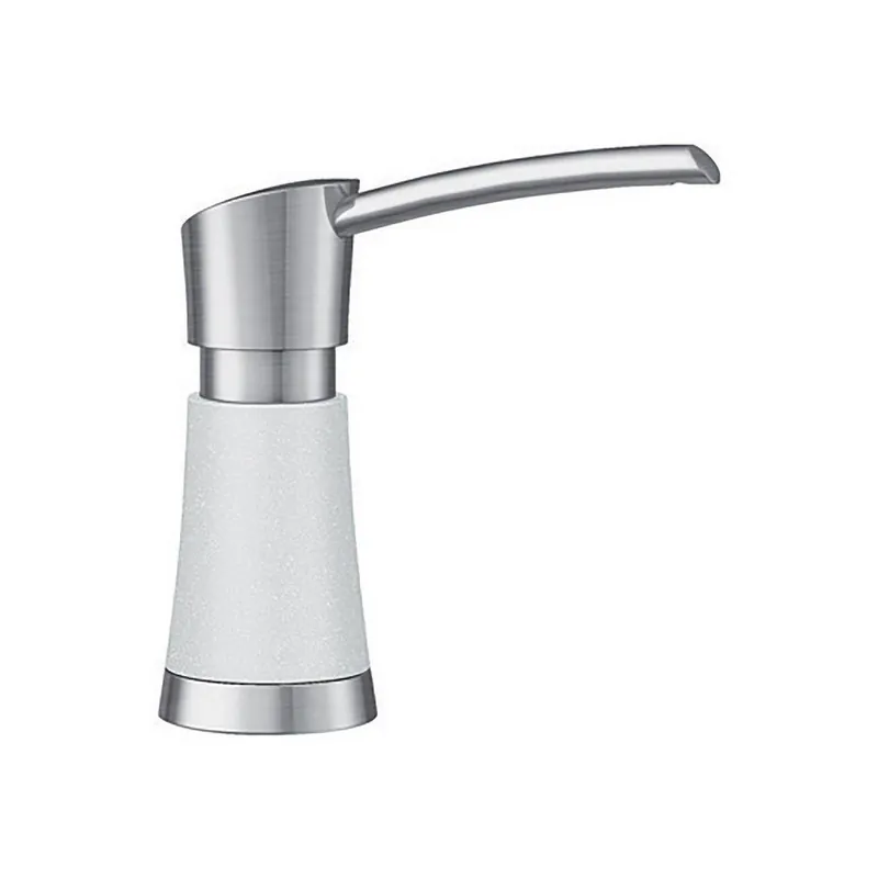 BLANCO 442054 Artona Deck Mount Soap Dispenser in White with Stainless Steel for 442028 Kitchen Faucet