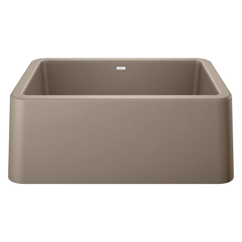 BLANCO 402318 Ikon 27 x 19 in. Composite Single Bowl Farmhouse Kitchen Sink in Truffle