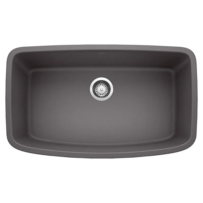 BLANCO 441611 Valea 32 x 19 in. No Hole Composite Single Bowl Undermount Kitchen Sink in Cinder