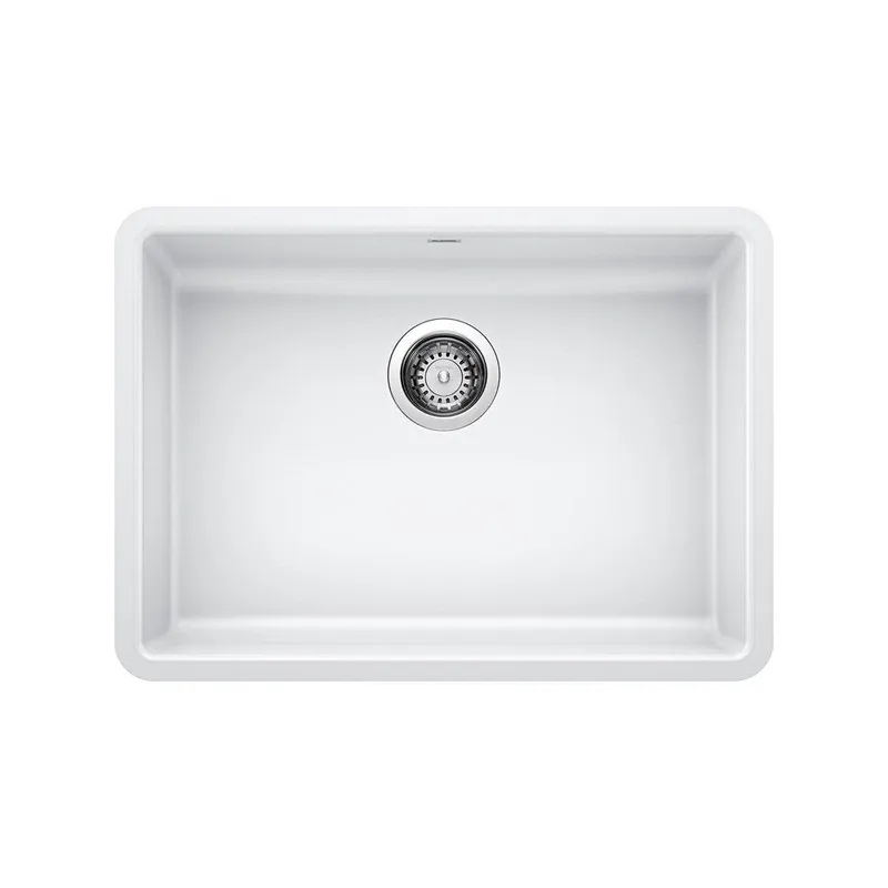BLANCO 442542 Precis 25 x 18 in. No Hole Composite Single Bowl Undermount Kitchen Sink in White