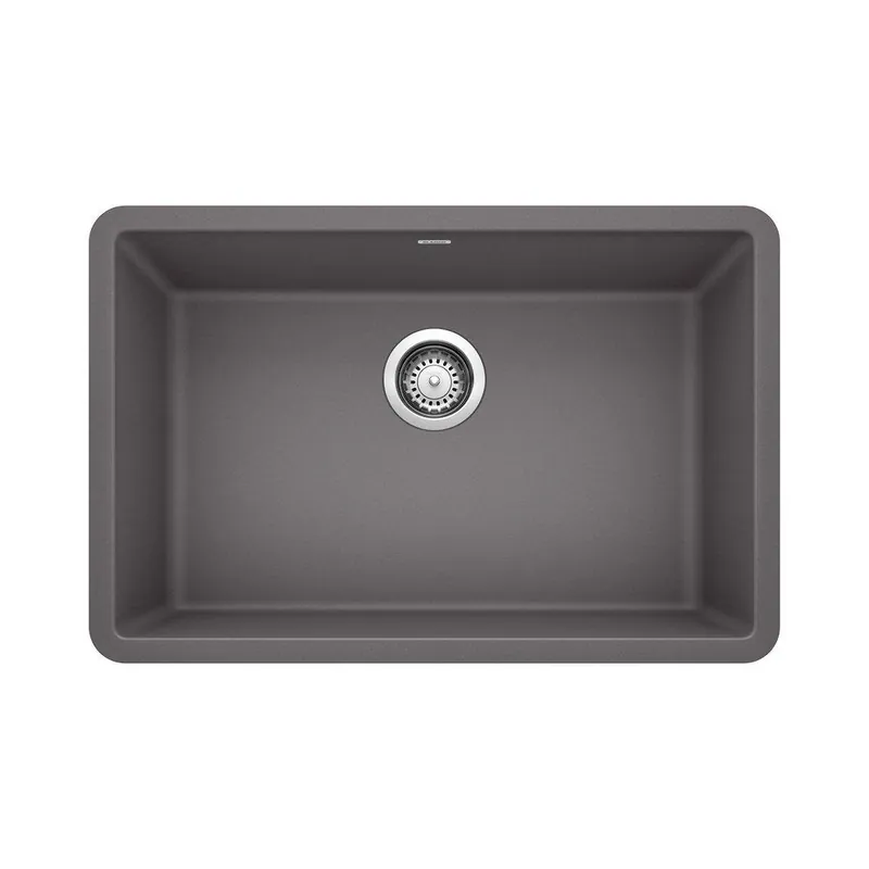 BLANCO 522427 Precis 26-13/16 x 17-3/4 in. No Hole Composite Single Bowl Undermount Kitchen Sink in Cinder