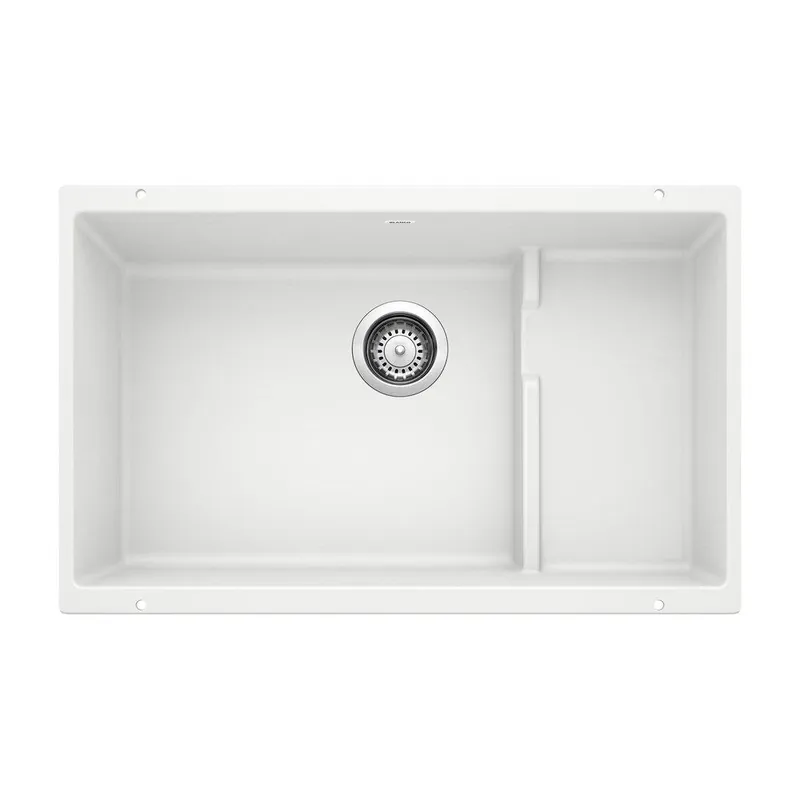 BLANCO 519453 Precis 28-3/4 x 18-1/8 in. No Hole Composite Double Bowl Undermount Kitchen Sink in White