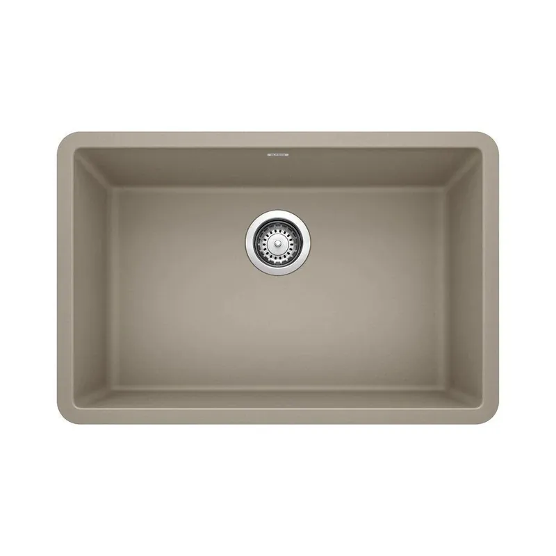 Blanco 522432 Precis 26-13/16 x 17-3/4 in. No Hole Composite Single Bowl Undermount Kitchen Sink in Truffle