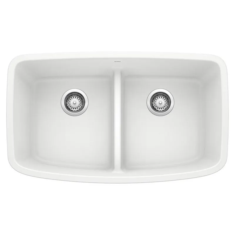 Blanco 442199 Valea 32 x 19 in No Hole Composite Double Bowl Undermount Kitchen Sink