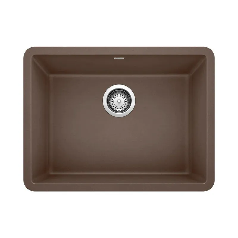 BLANCO 522418 Precis 23-1/2 x 17-3/4 in. No Hole Composite Single Bowl Undermount Kitchen Sink in Cafe Brown